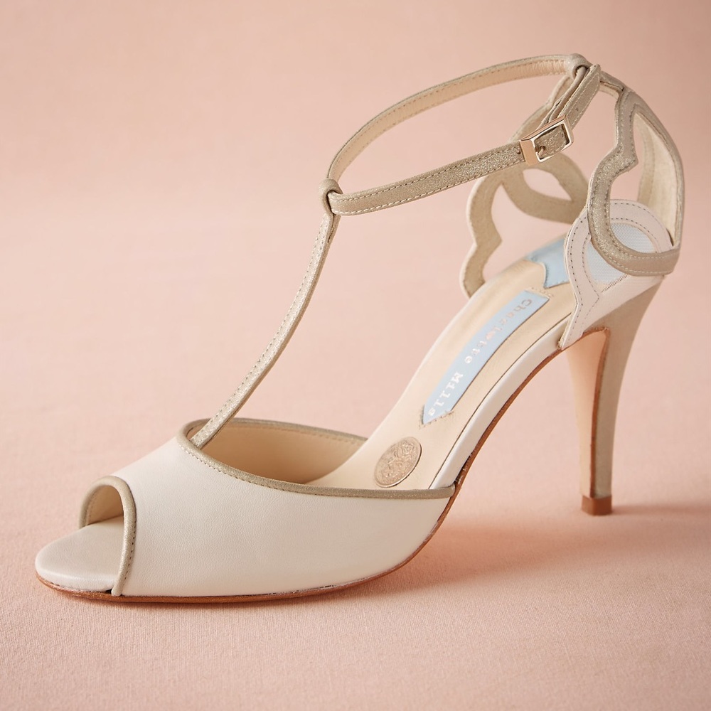 Anthropologie BHLDN Charlotte Mills Heart T-Straps